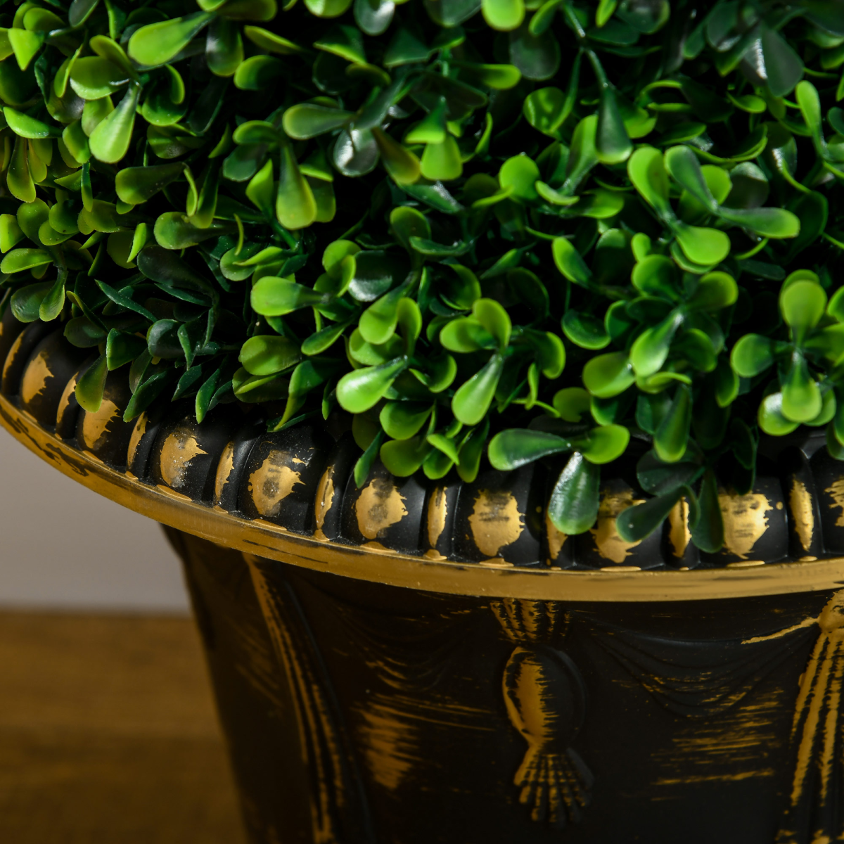 HOMCOM Set of 2 Potted Artificial Plants, Topiary Spiral Boxwood Trees, 90cm