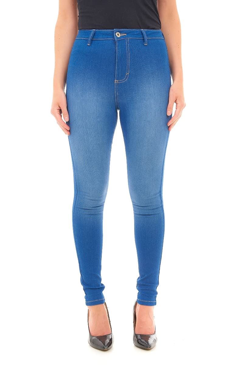 LADIES HIGH RISE JEANS BRIGHT BLUE 18