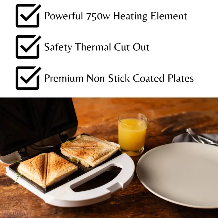 Domestic King 2 Slice White Sandwich Maker 750W- DK180100